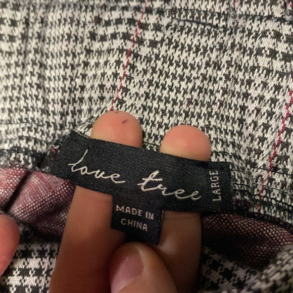 Love Tree Paperbag Pants Hounds Tooth High Waisted Large Ankle Trousers size L - Picture 3 of 12